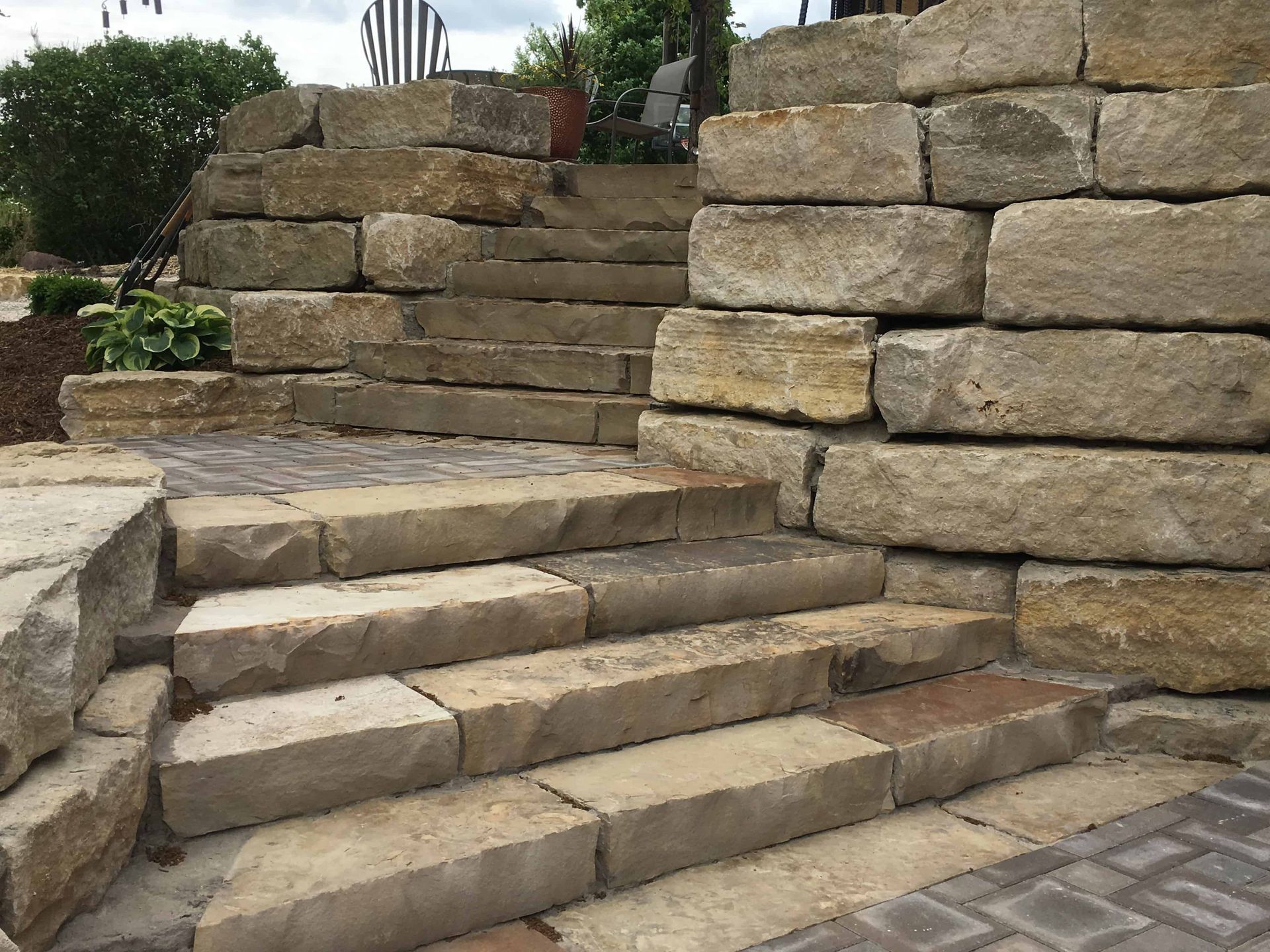 Retaining Wall With Stairs — Lincoln, NE — Dreamscapes Inc.