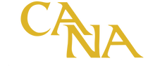 A gold cana logo on a white background