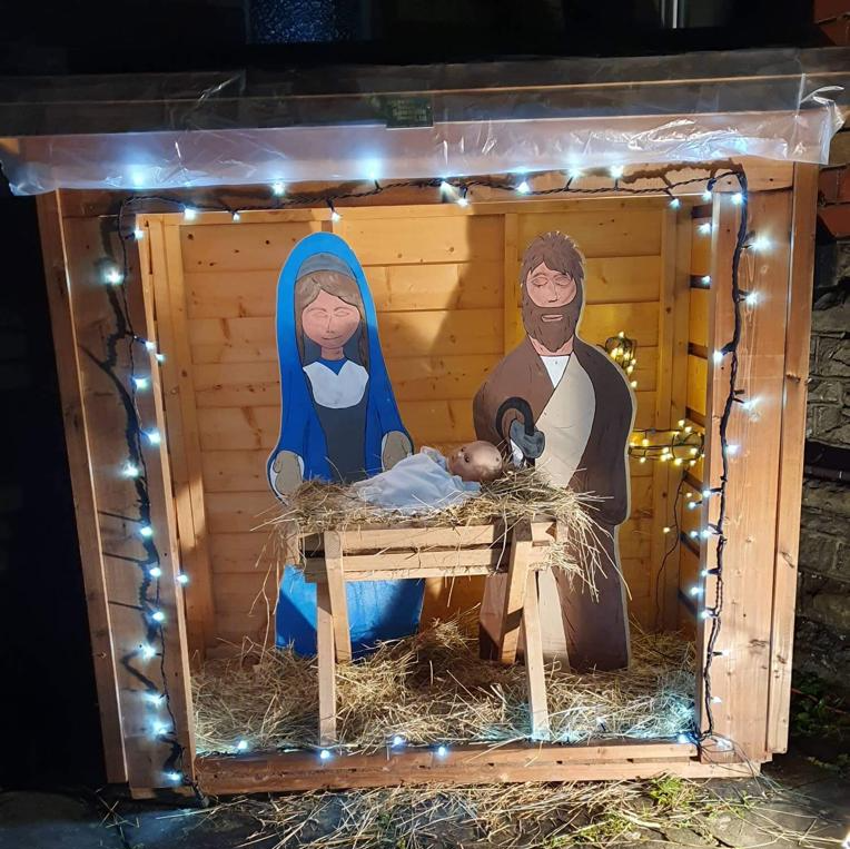 One of our Low height storage sheds used as a nativity scene for a local Chapel over Christmas