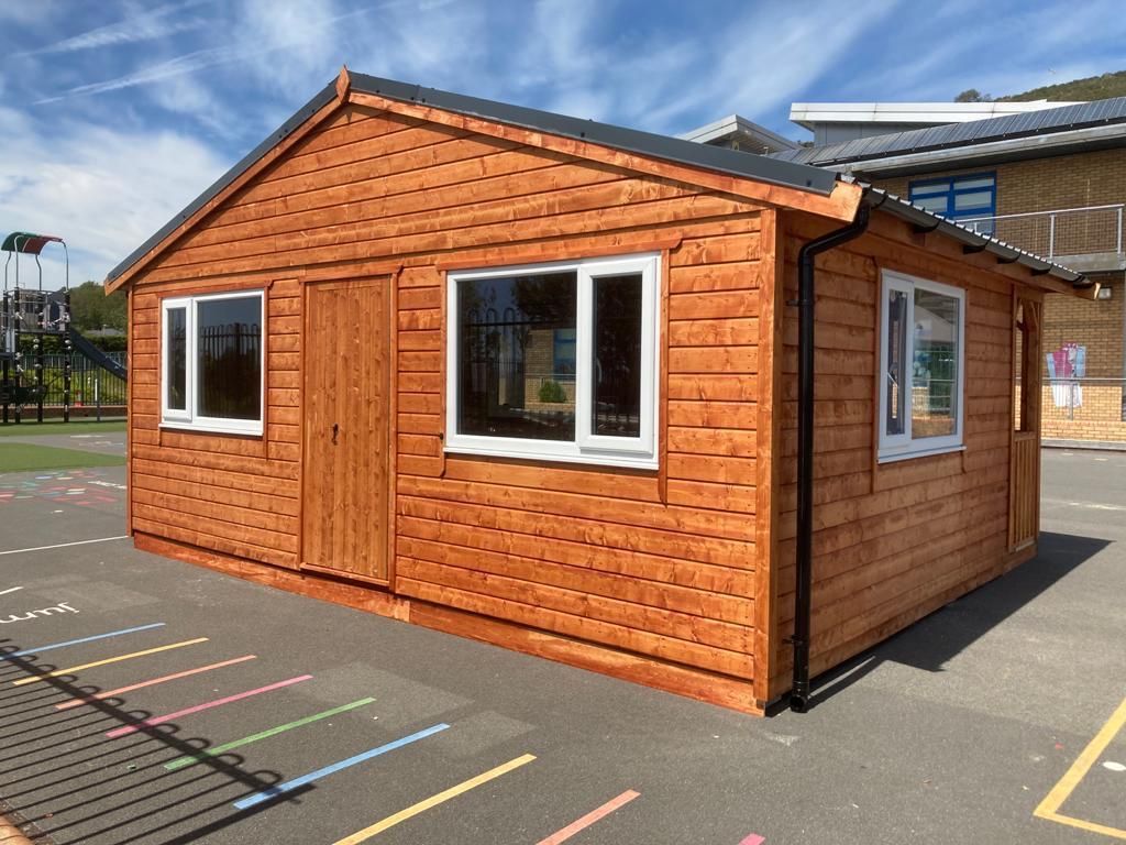 Rear of the 20' x 13' Outdoor Classroom. Done in St Thomas Primary school, swansea.