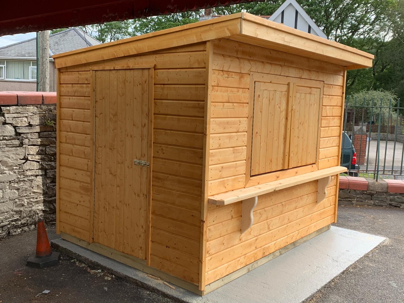 9' x 7' Market Chalet useable to sell items from to raise funds for the school.