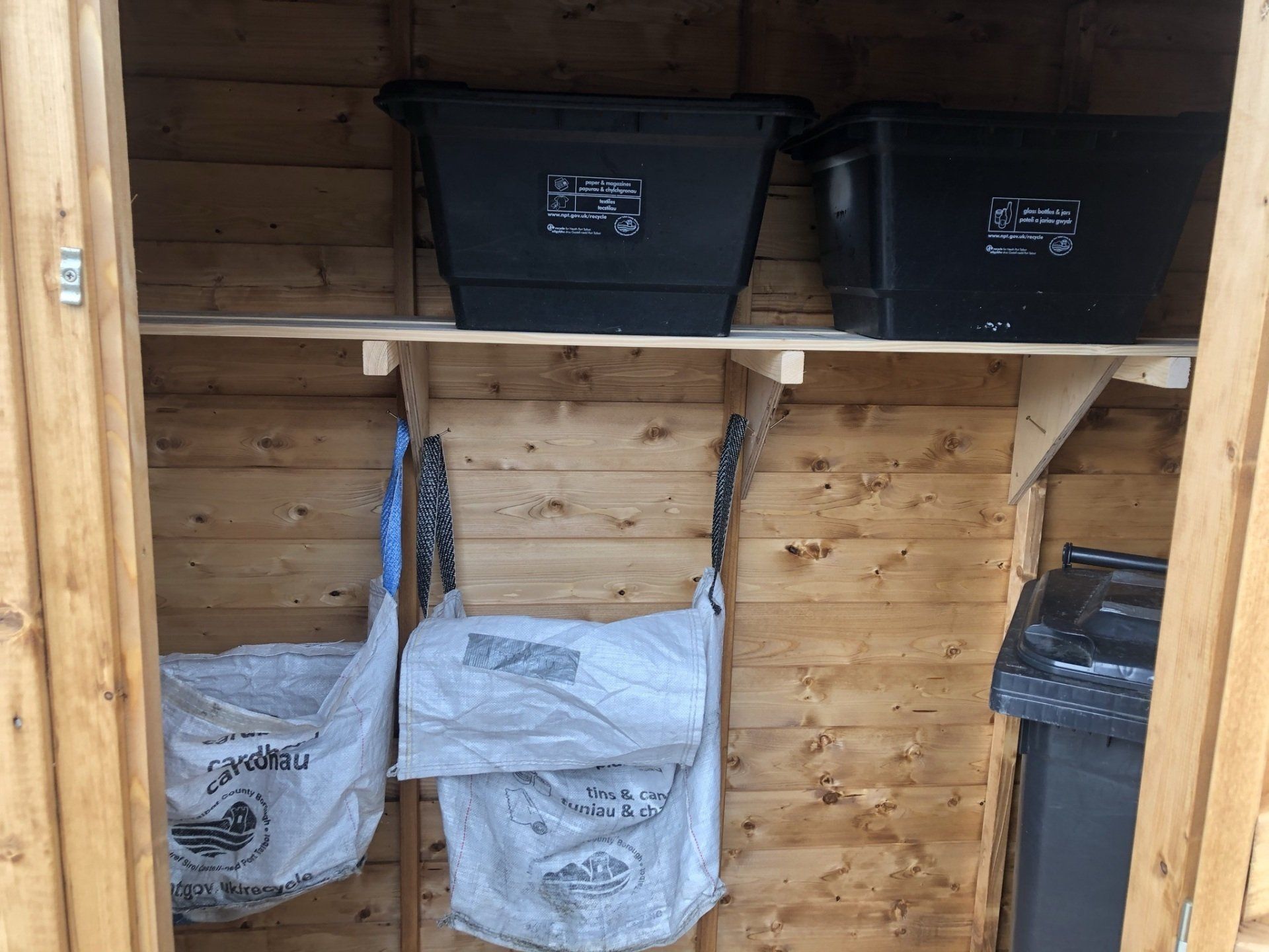 inside option of setting up your recycling storage