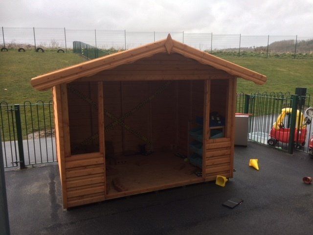 8' x 6' Open Fronted shed for outdoor play.
