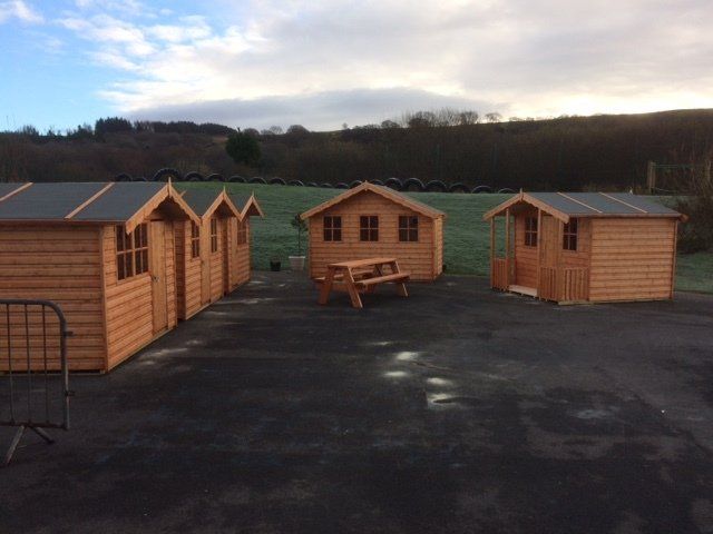A range of playhouses delivered and installed by Seven Sisters Sawmills (Sheds) Ltd