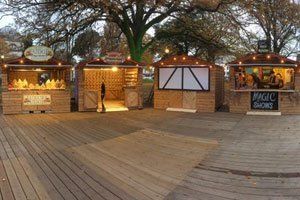 More market chalets set up for the Christmas markets.