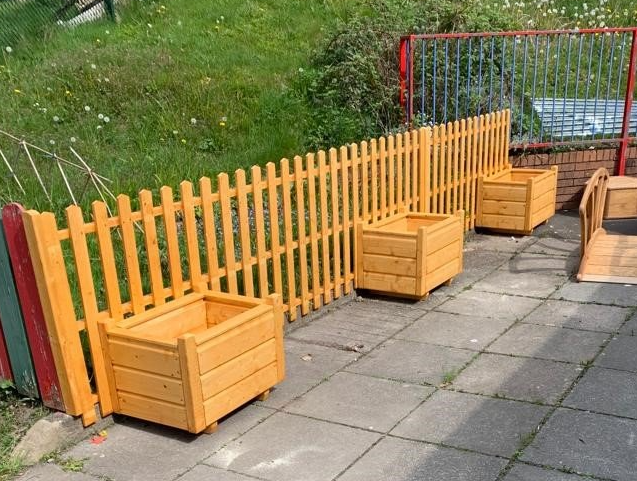 Fencing and planters to aid in the support so they can be used to split areas in the yards. Various styles available.