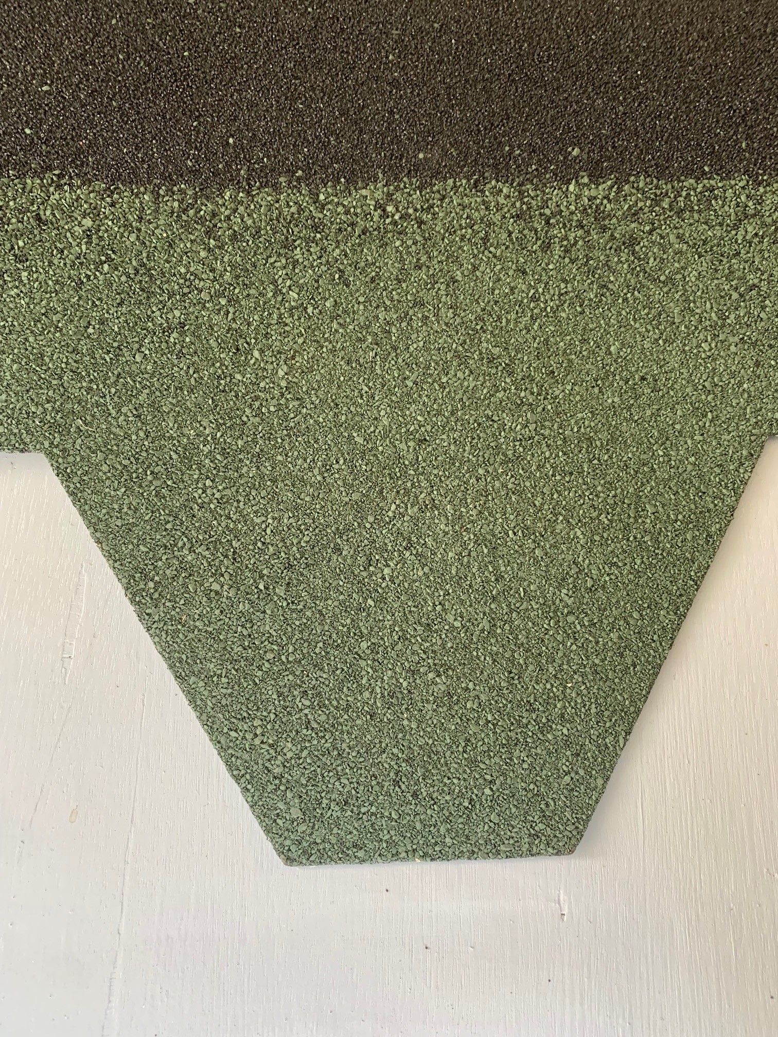 Green shingles that go on our roofs as an option