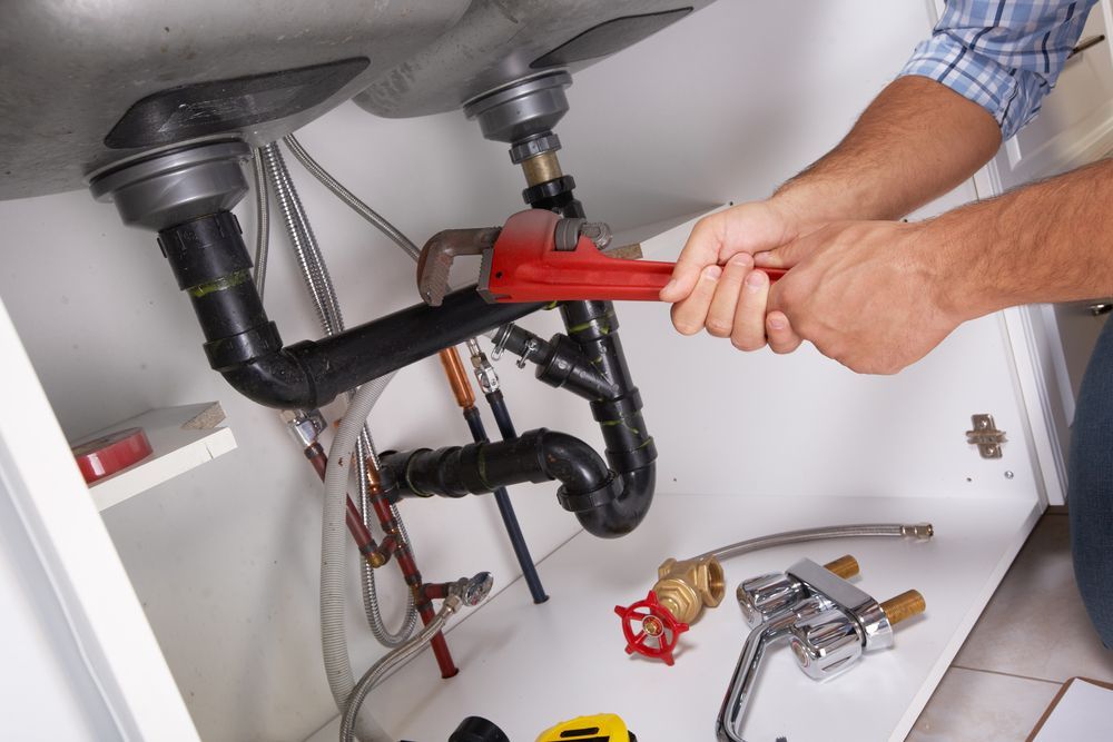 plumber fixing a sink