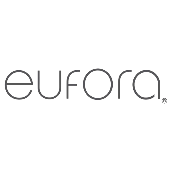A logo for a company called eufora on a white background.