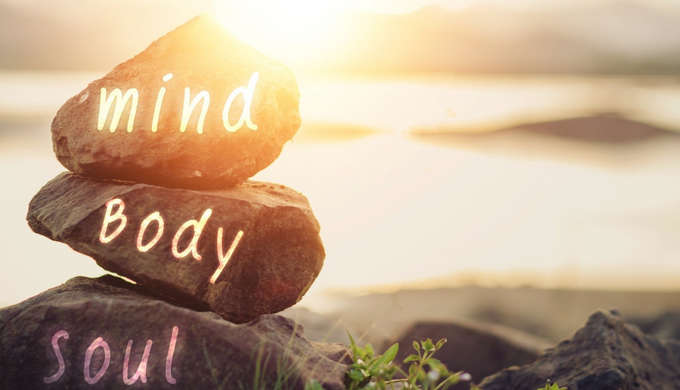 Image of rocks that say mind, body, soul