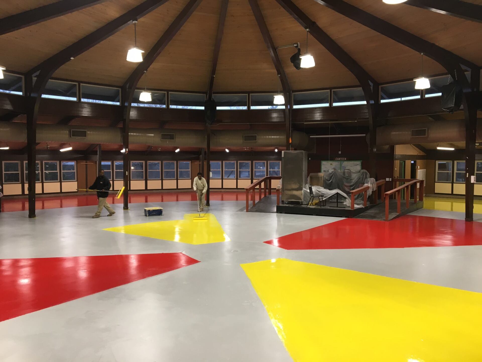 Yellow and red flooring — Baldwin, GA — Northeast Georgia Carpet Inc