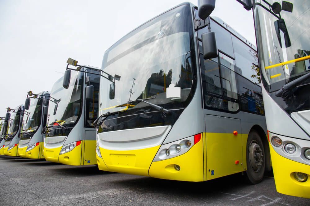 Buses In Parking Lot — Local Bus Hire in Ballina, NSW
