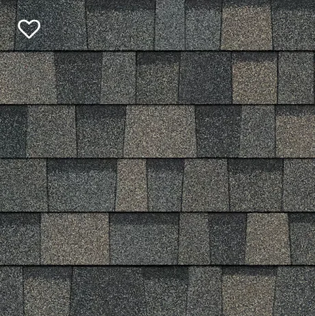 Gray and brown asphalt roof shingles.