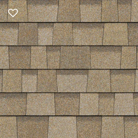 Brown asphalt shingles on a roof.