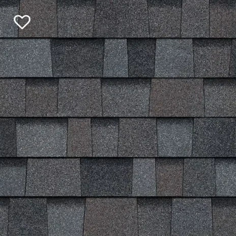Dark gray asphalt roof shingles, providing a layered texture.