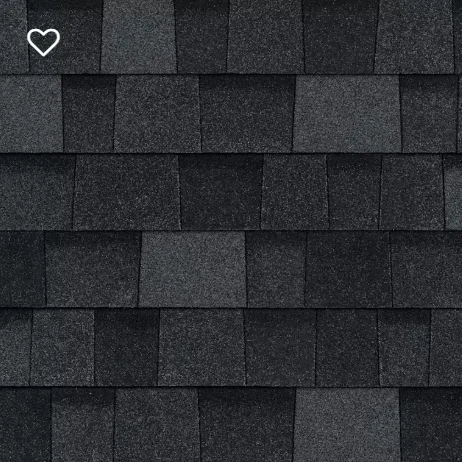 Black asphalt roof shingles. Dark gray and black color variation.