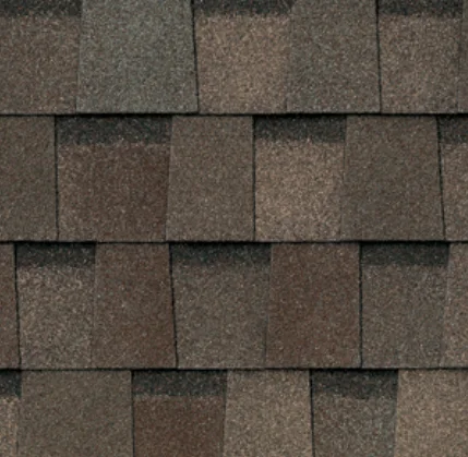 Brown and gray asphalt roof shingles.