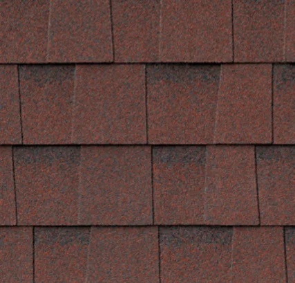 Close-up of brown asphalt roof shingles.