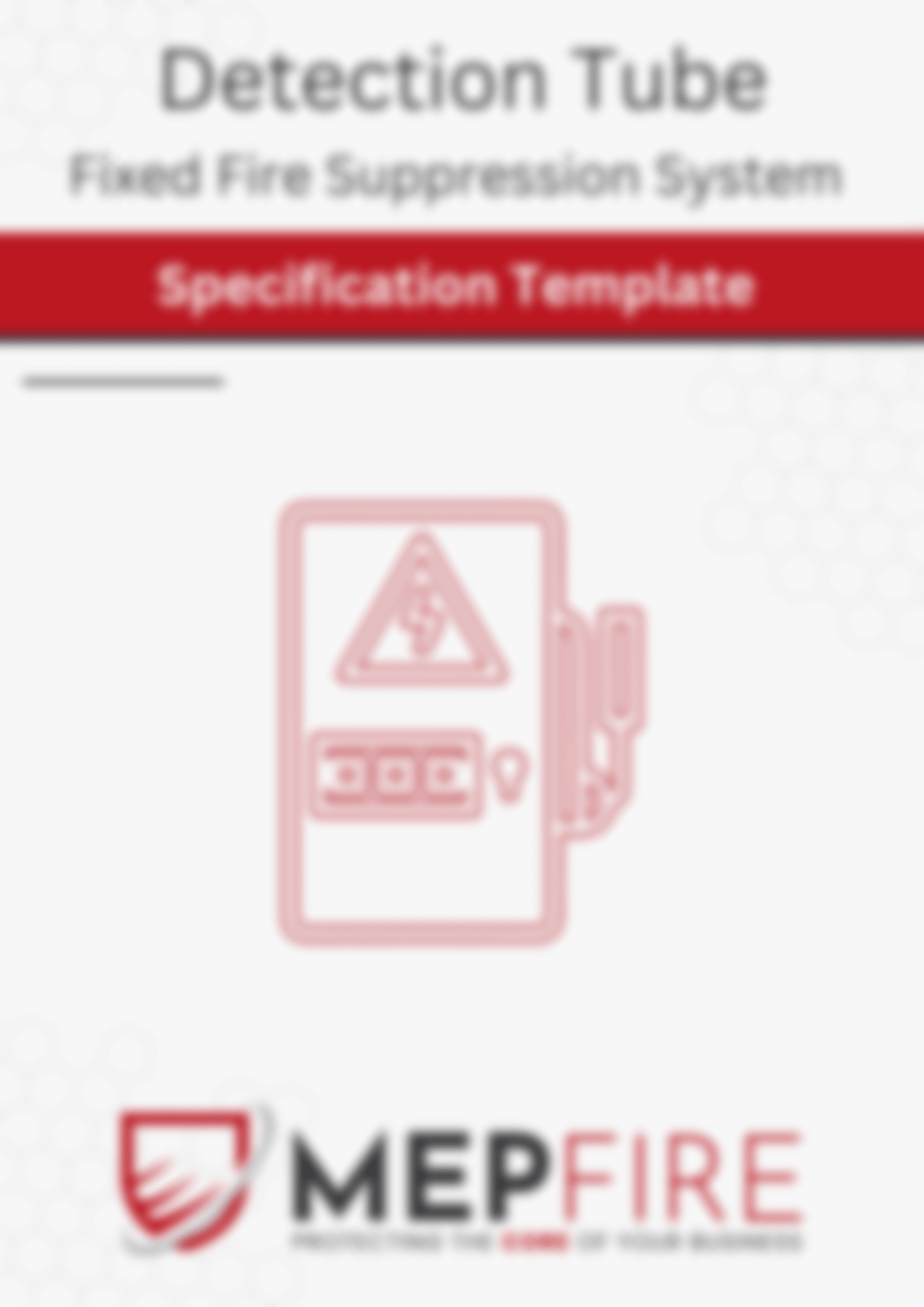 Detection Tube Fire Suppression System Specification Template