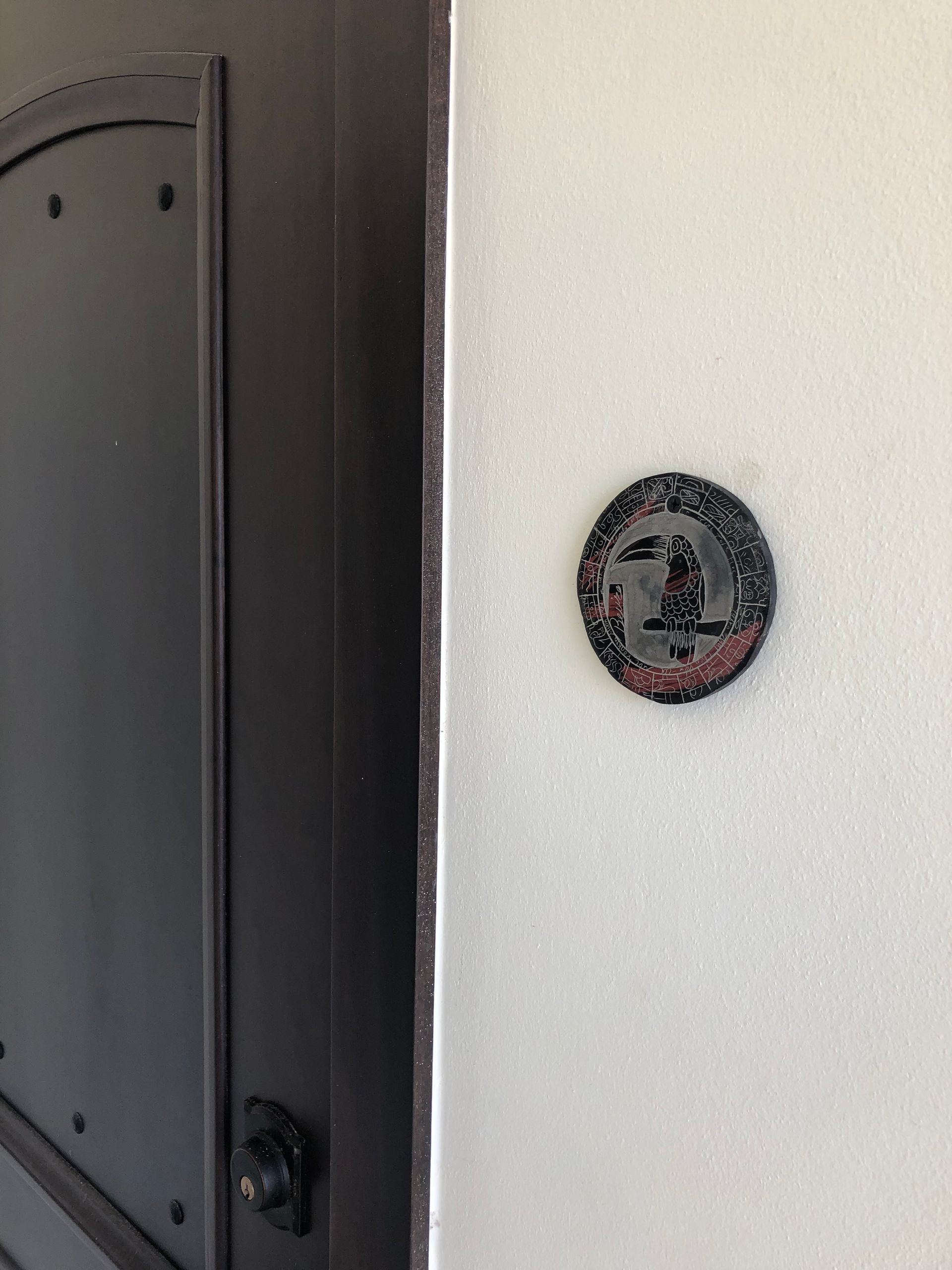 A close up of a door with a lock on it