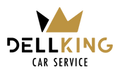 Logo Dellking Fahrzeugaufbereitung in schwarz/gold mit einer dreizackigen Krone über dem Firmennamen 