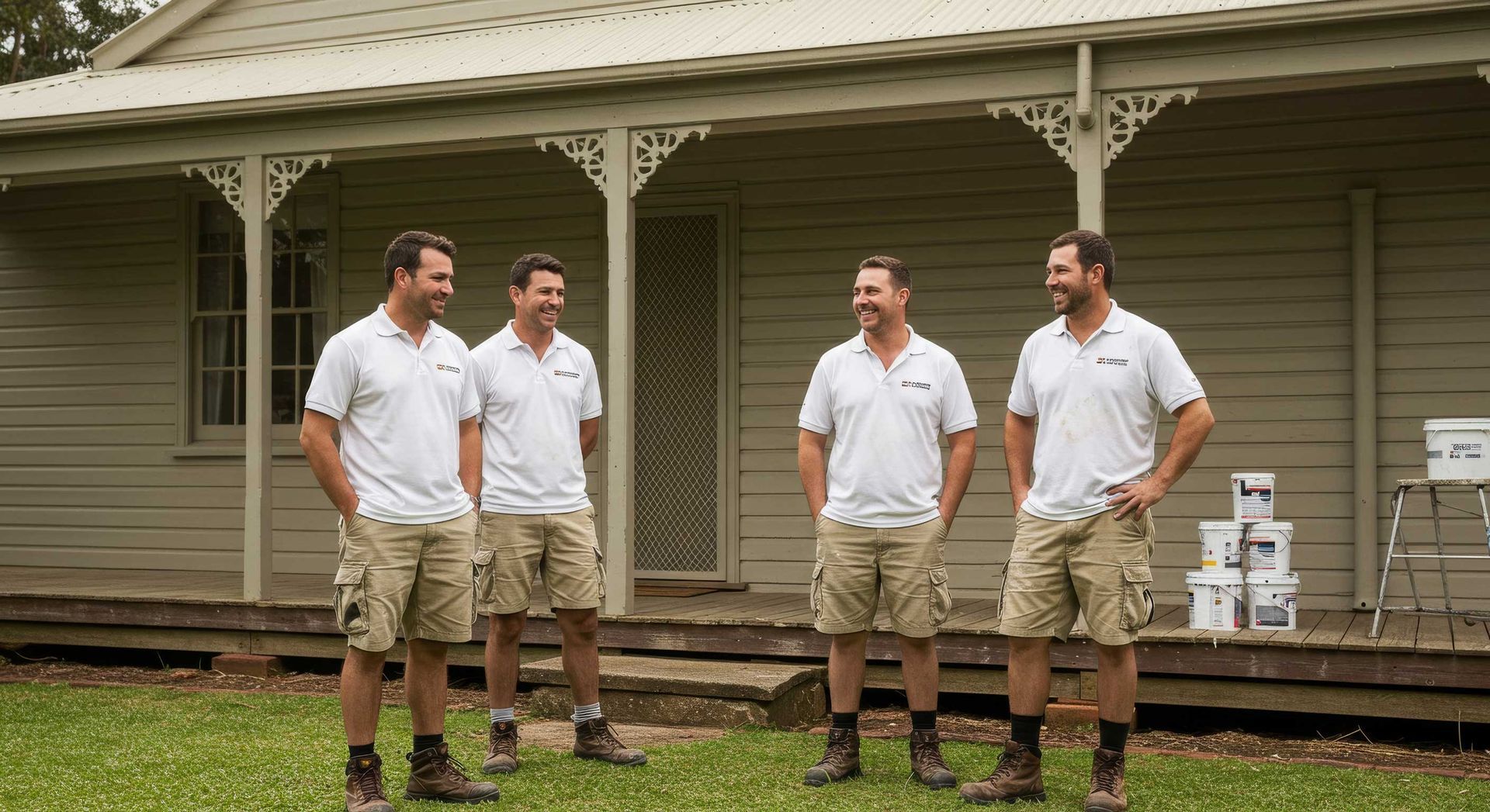 Professional Painters in Branded Uniforms in Bundaberg Suburb