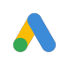 A blue , yellow , and green google adwords logo on a white background.