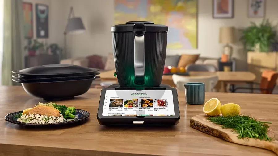 Kitchen Counter With a Blender, Tablet and Bowl — Clare Quintieri Thermomix Consultant in Mareeba, QLD