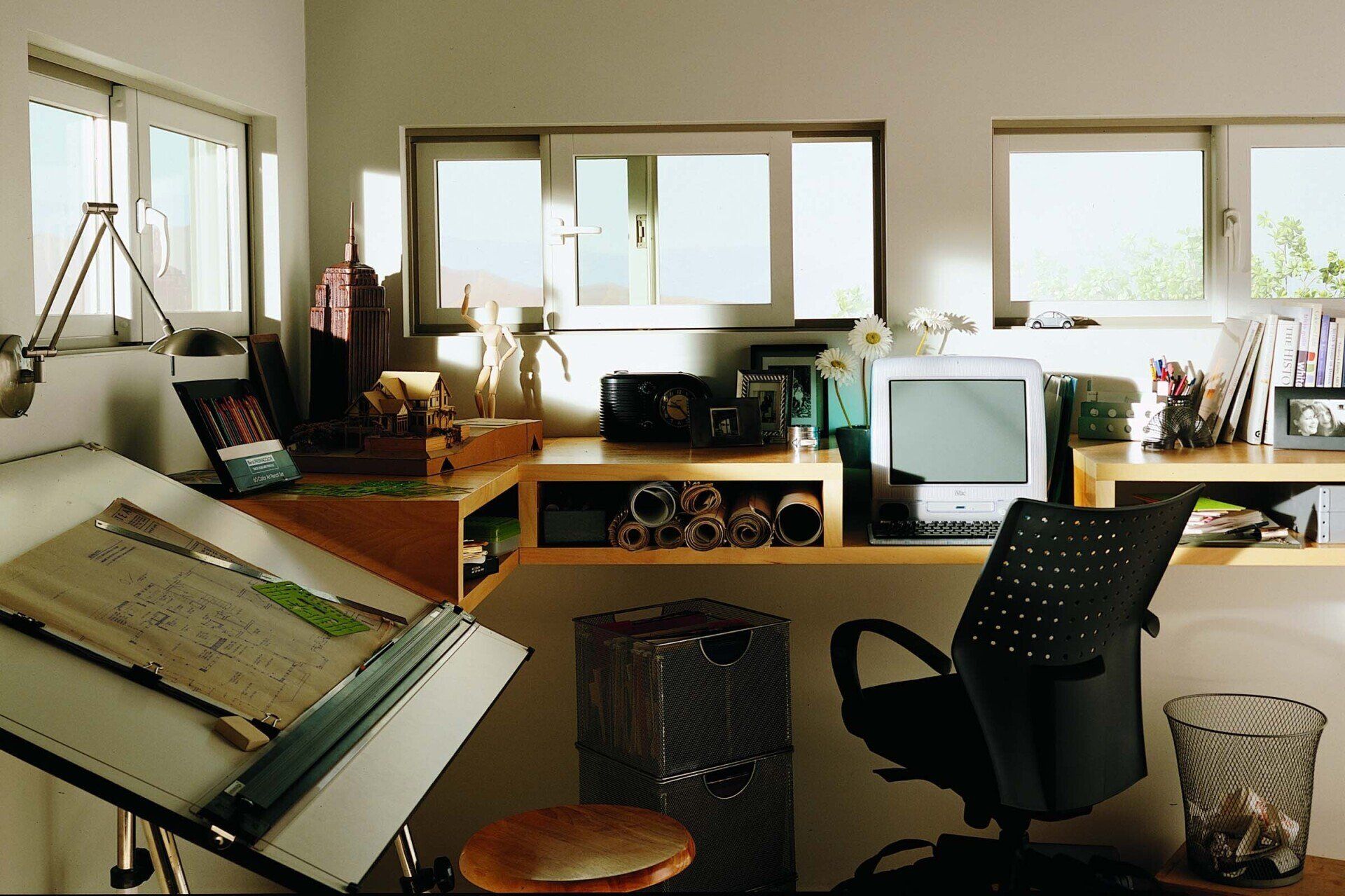 Modern Home Office Gliding Windows.