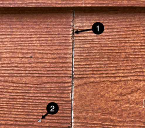 A fiber cement siding panel damaged by using the improper or dull cutting blade