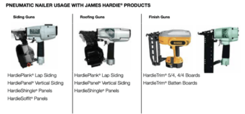Pneumatic Nailer usage with James Hardie Products