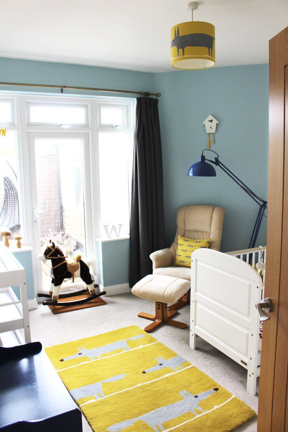 yellow carpet in a nursery room