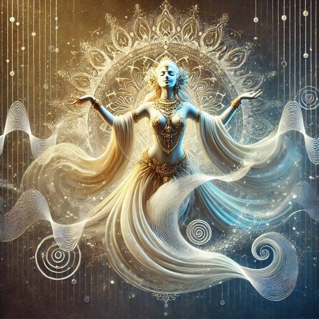 AI-generated image of a tantric goddess embodying divine feminine power, sacred wisdom, and spiritual transformation.
