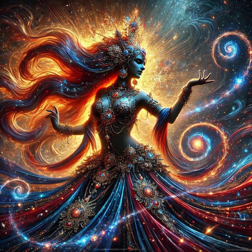 AI-generated image of a tantric goddess embodying divine feminine power, sacred wisdom, and spiritual transformation.