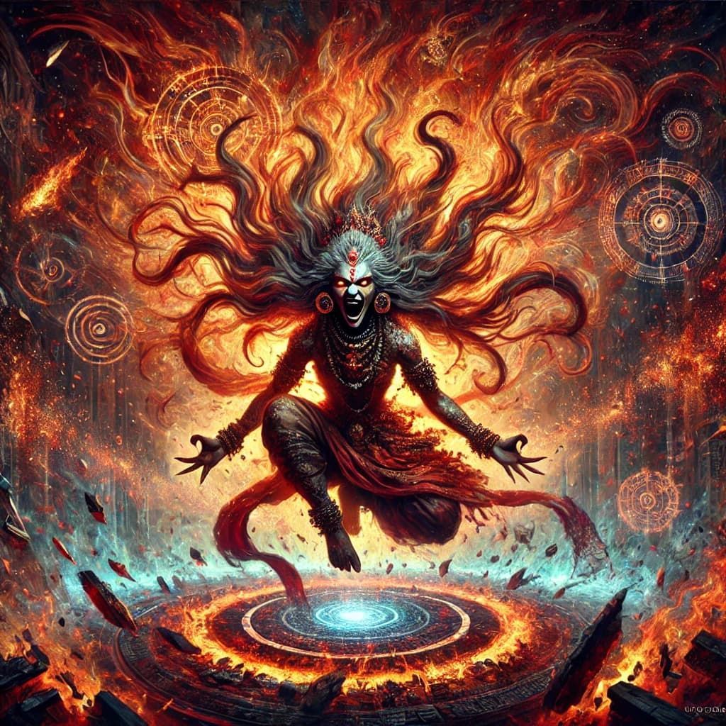 AI-generated image of Goddess Shakti embodying feminine energy, grace, and creation, surrounded by radiant sacred light.