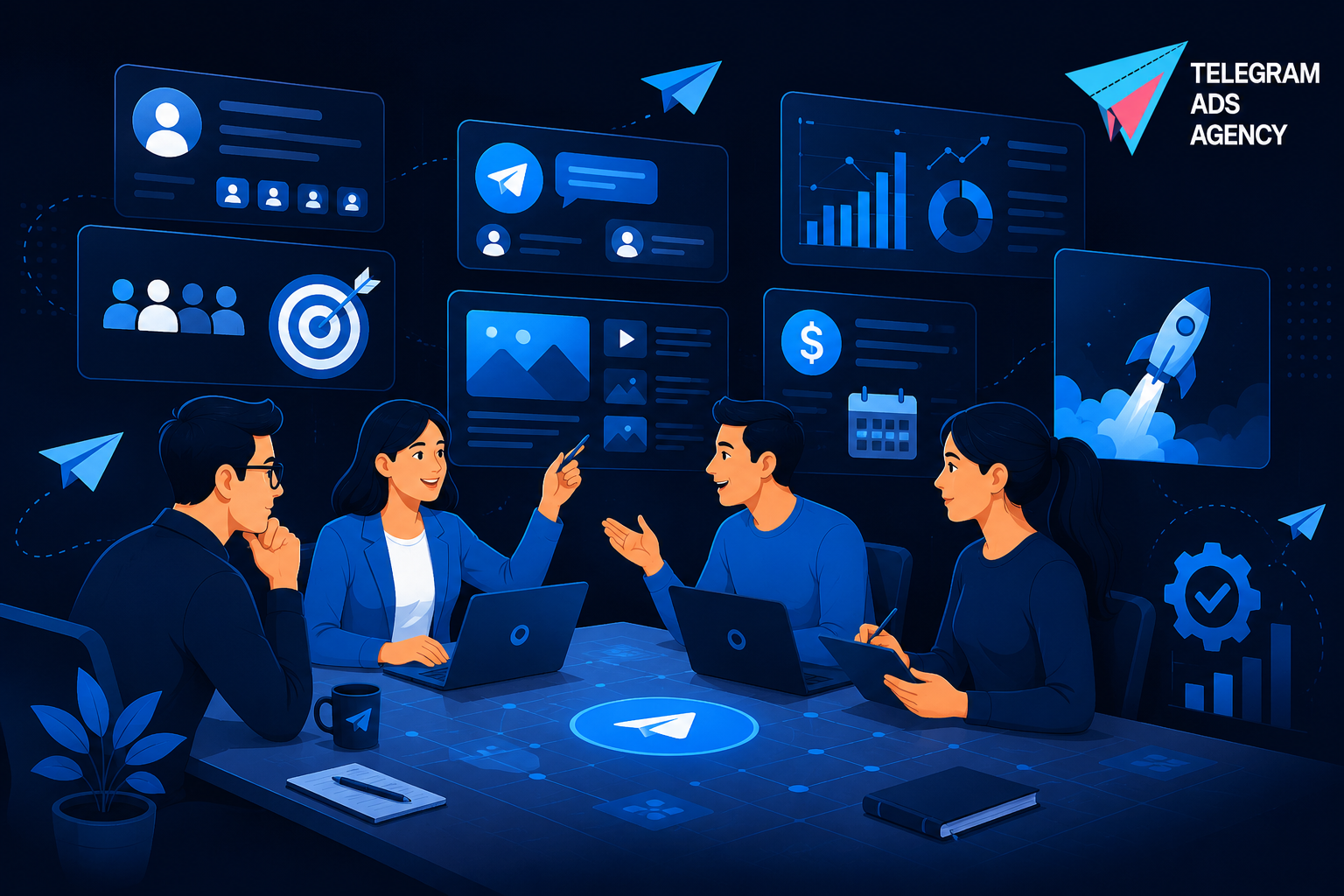 Launching Telegram ad campaigns after hiring with campaign optimization.