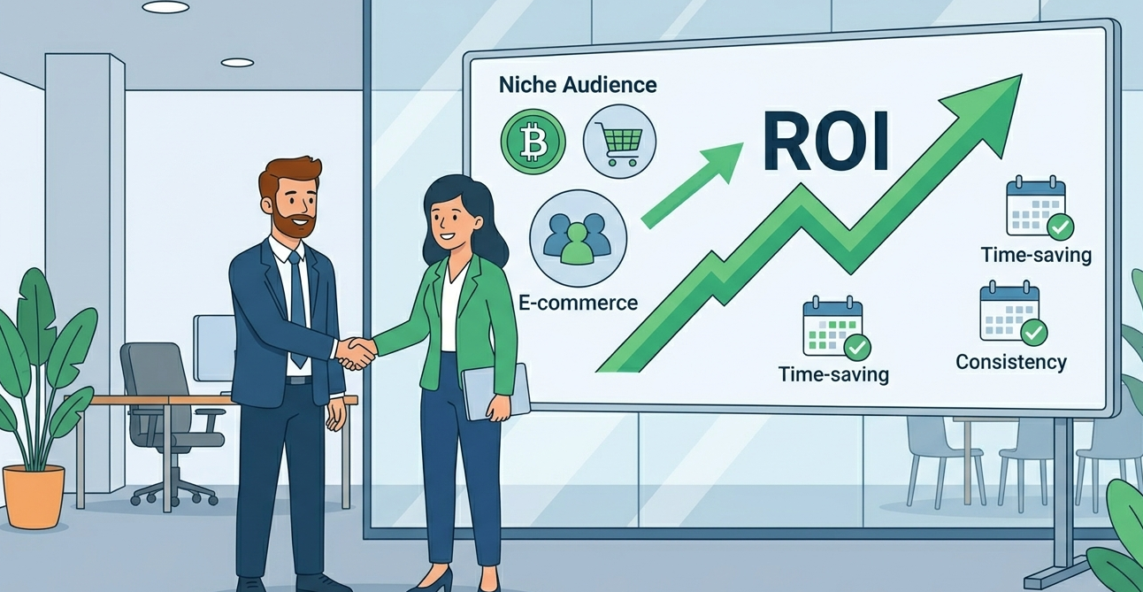 A business owner hiring an agency for DIY vs professional Telegram advertising to increase ROI.