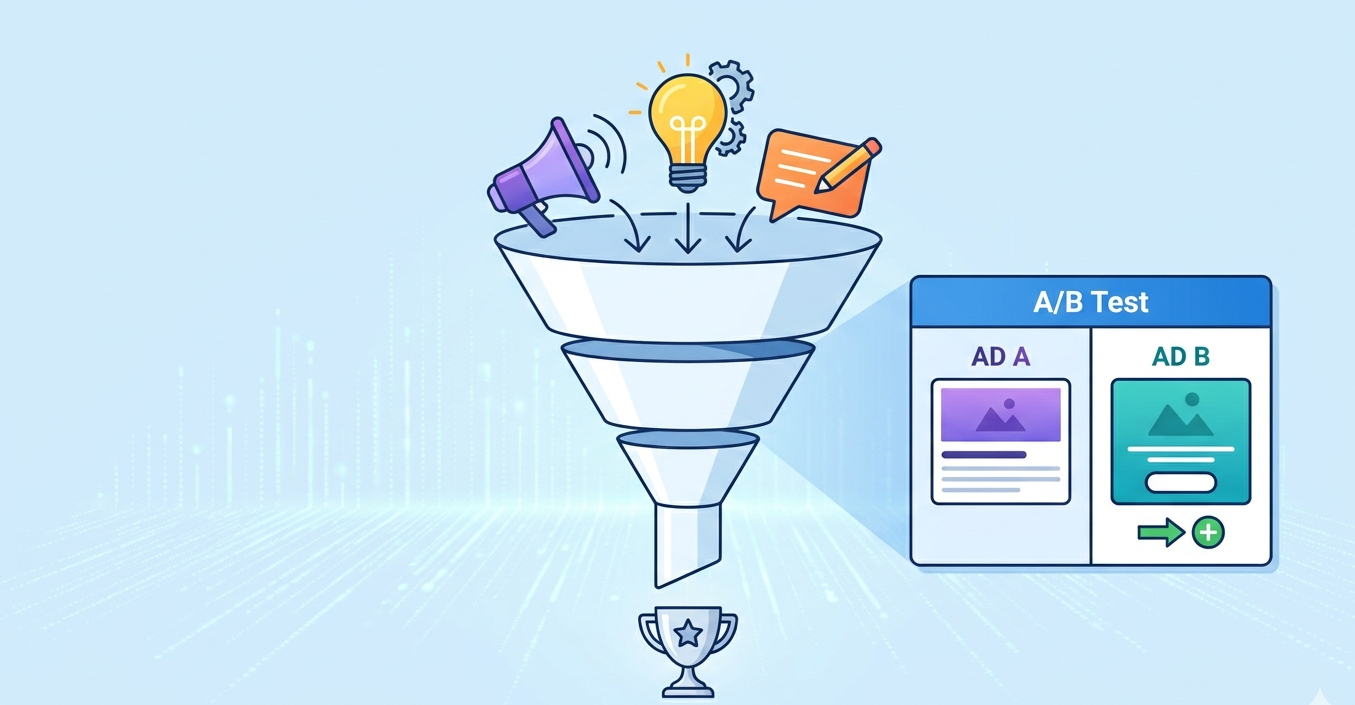 Optimization funnel and A/B testing setup to improve the expected ROI from Telegram ads through data.