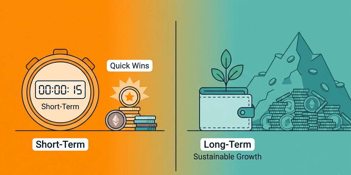 Comparison of short-term wins vs long-term growth; is advertising on telegram profitable over time?