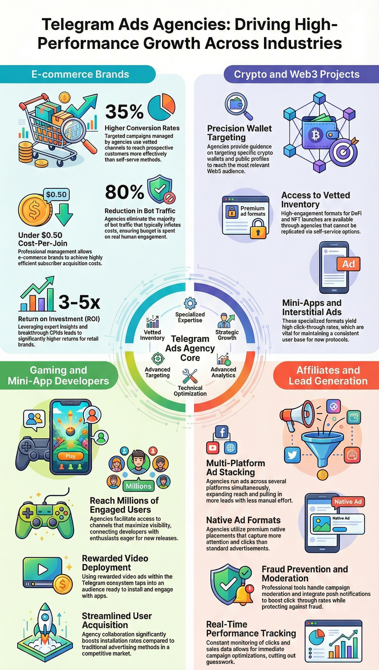 Telegram ads agencies understand the unique marketing needs of e-commerce brands for sustained growth.
