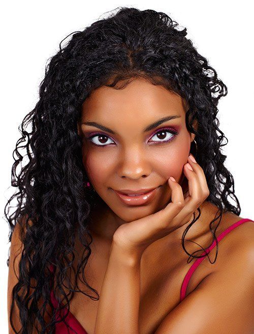 Woman With Curly Hair — Miami, FL & Sunrise, FL — Elite Designer Wigs & Hair Extensions