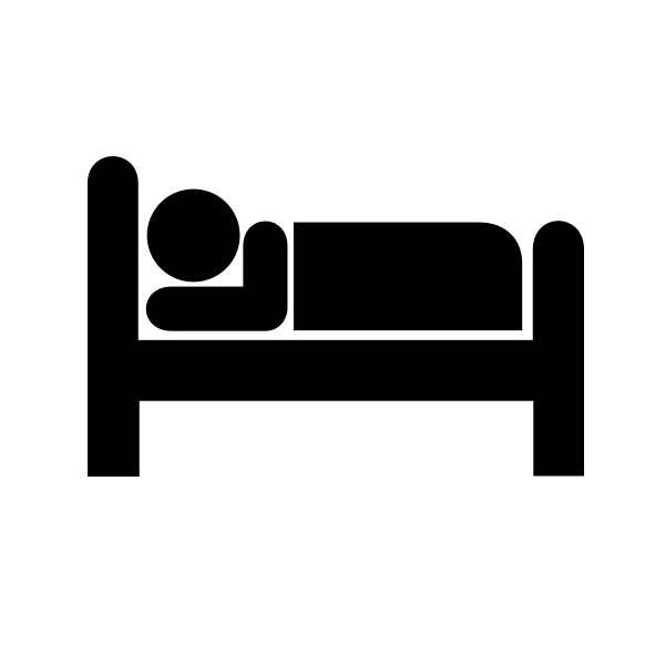 A person is sleeping in a bed free icon