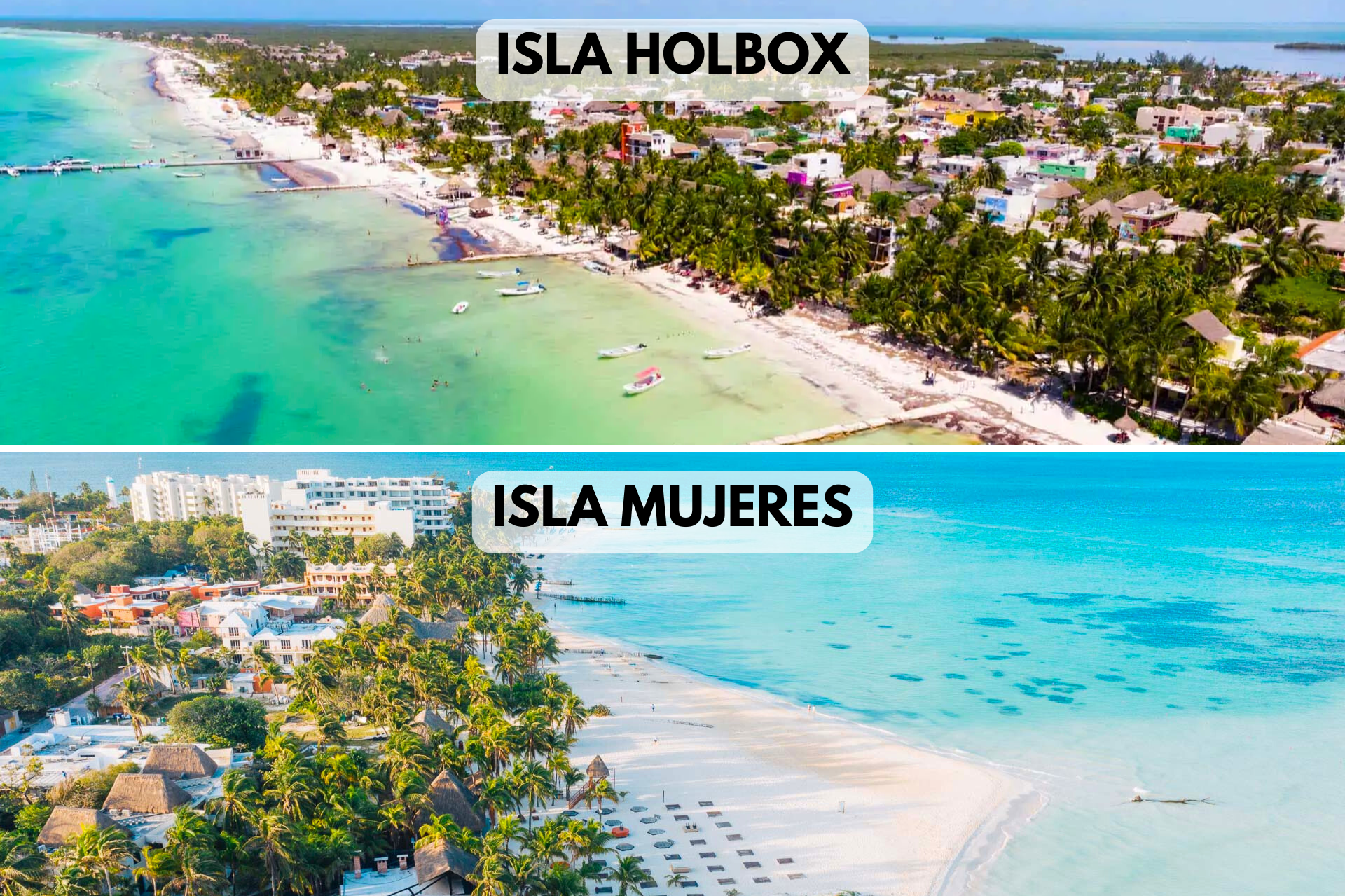 Isla Mujeres and Isla Holbox. Both offer a unique vibe. The choice depends on the type of experienc