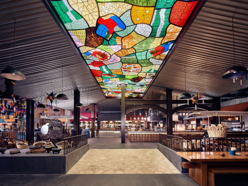 The Mercado de la Merced restaurant is inspired by traditional Mexican markets.