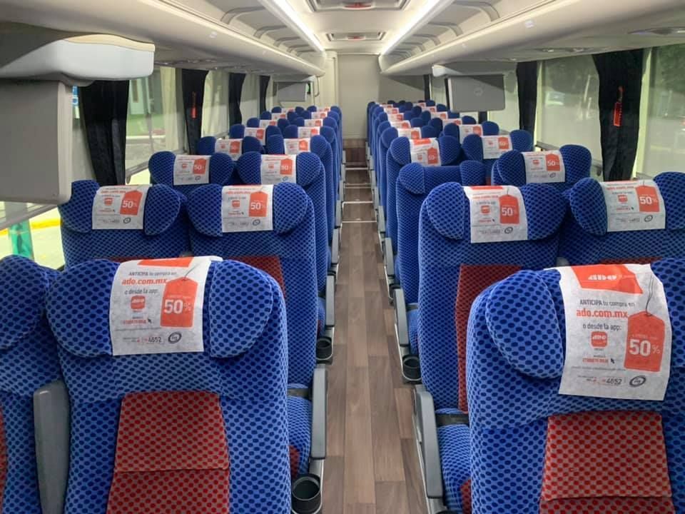 Interior of an ADO bus.