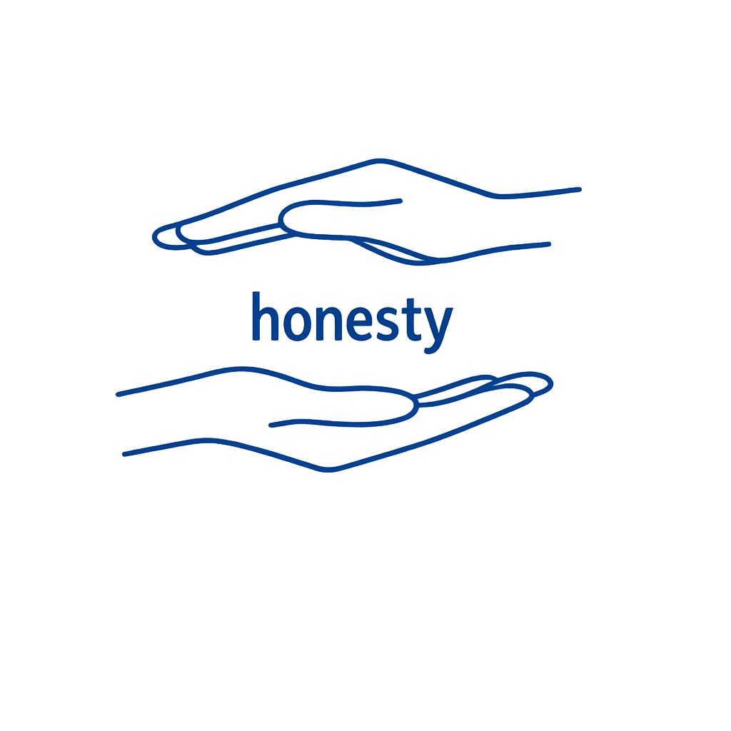 Two hands cupped around text