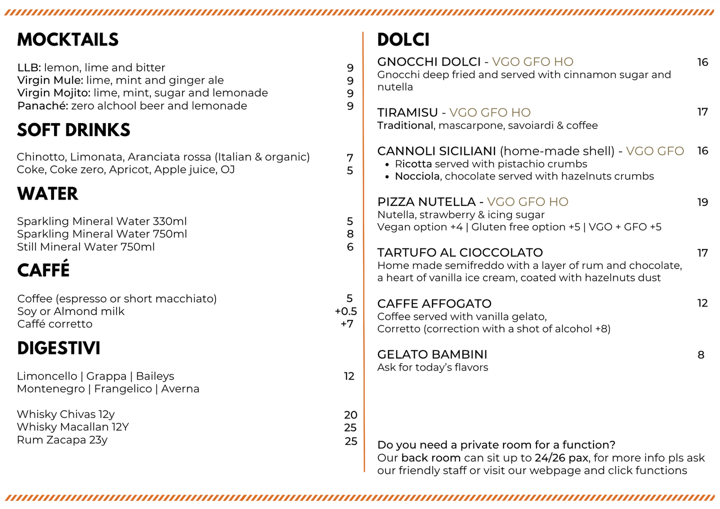 Shop225 Menu