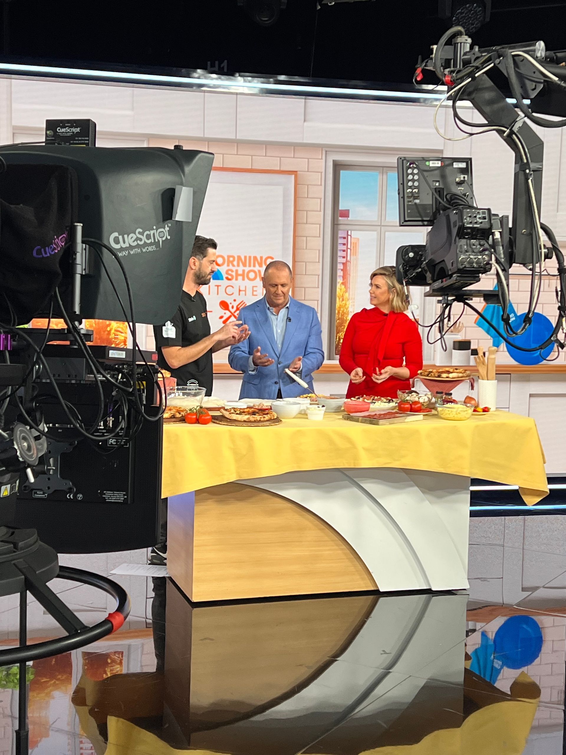 Lorenzo takes the pizza toss to national TV - behind the scene