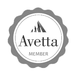 A black and white logo for avetta member.