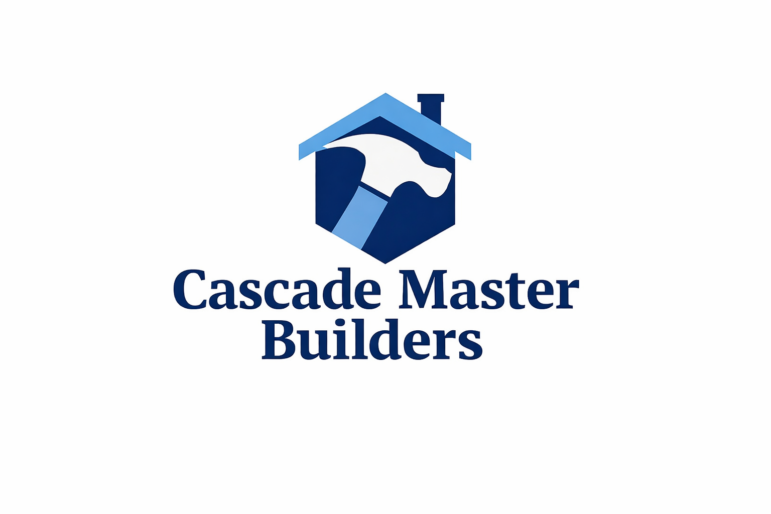 Green house-shaped logo with a hammer, text reads "Cascade Master Sheds".